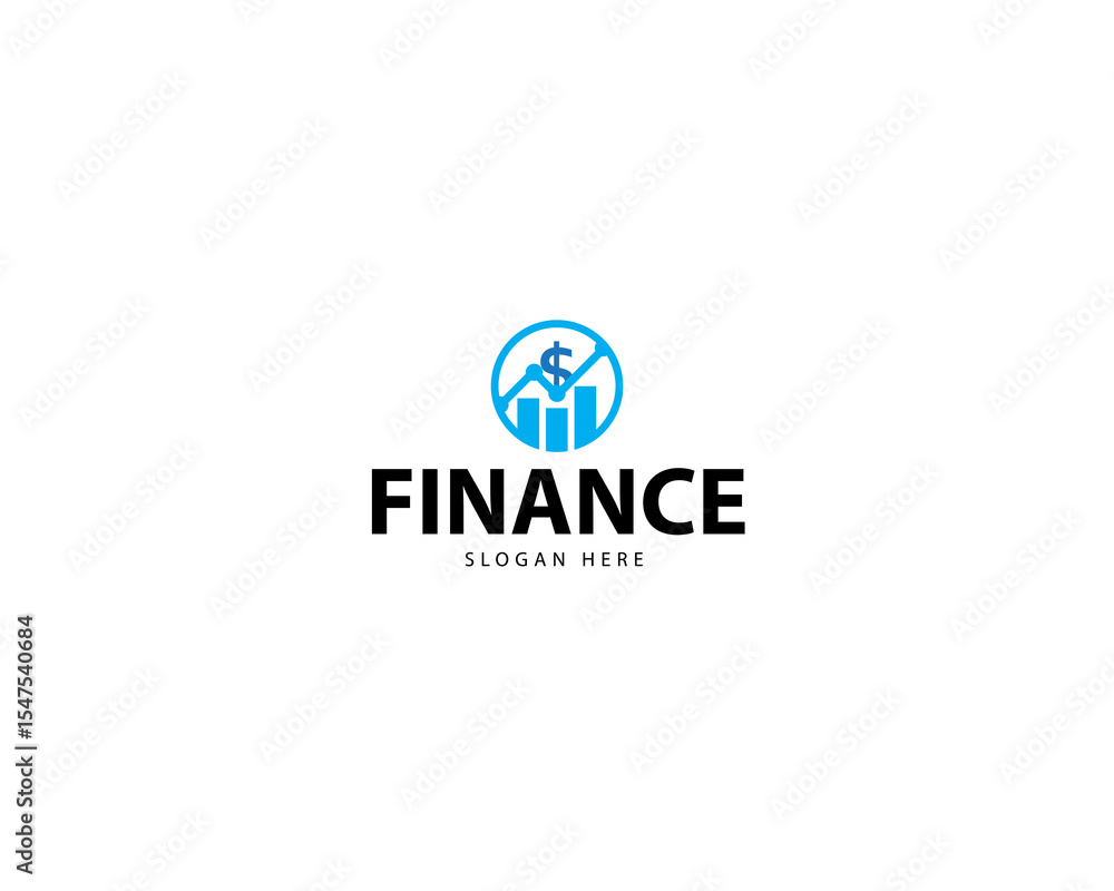 Obraz premium Financial thick bar growth profit market logo design vector royalty free image template