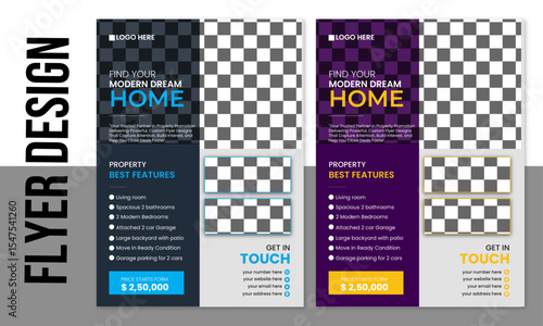 Modern Real Estate Flyer Design Template | Property for Sale & Rent , Real Estate Flyer Design Template | Property Sale & Rent Promotion