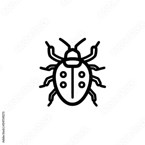 A simple tick insect illustration in the form of a modern tick bug icon