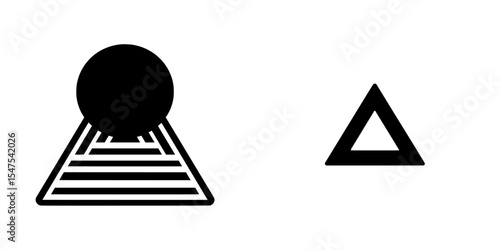 Modern design of a hazard warning sign featuring a black and red triangle