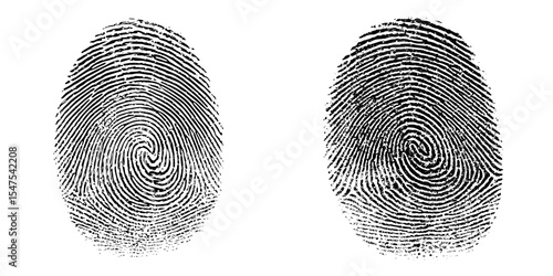 The image features a modern black fingerprint that has been isolated on a white background