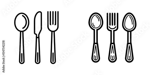Cutlery icon. Spoon, forks. restaurant business concept, modern illustration’ becomes ‘Modern illustration of cutlery icon, including spoon and forks, for restaurant business concept