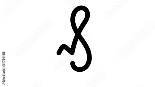 German Penny Sign, black isolated silhouette