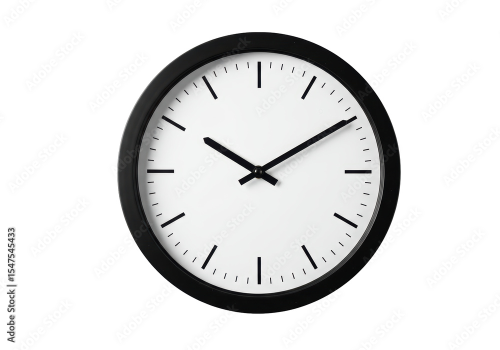 Isolated Classic Black and White Wall Clock Isolated Classic Black and White Wall Clock