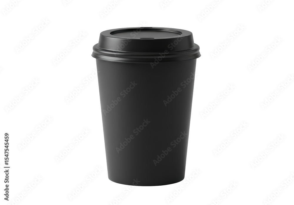 Isolated Plain Black Takeaway Coffee Cup with Lid Isolated Plain Black Takeaway Coffee Cup with Lid