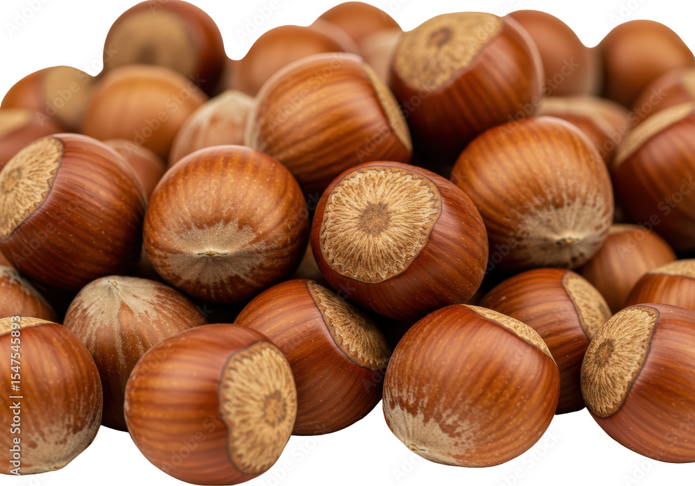 Isolated Pile of Fresh Hazelnuts with Shells Isolated Pile of Fresh Hazelnuts with Shells