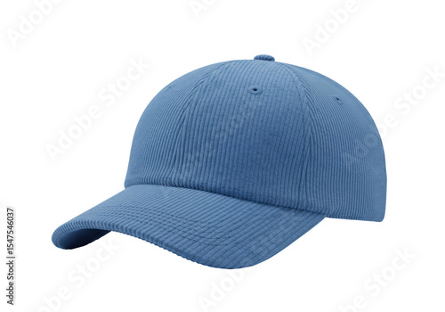 Bild auf Leinwand Isolated Blue Corduroy Baseball Cap
