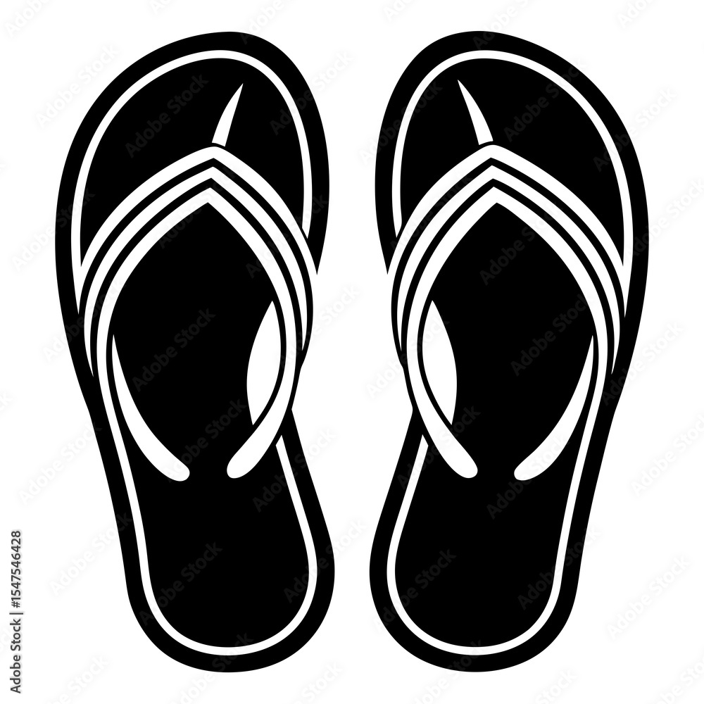 Pair of black flipflops isolated on white background Pair of black flipflops isolated on white background