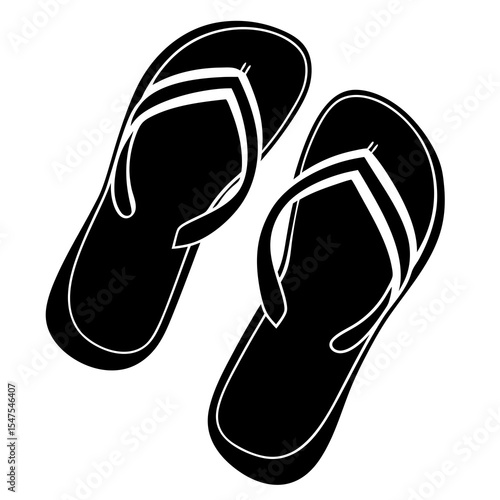 Pair of flip flops isolated on white background