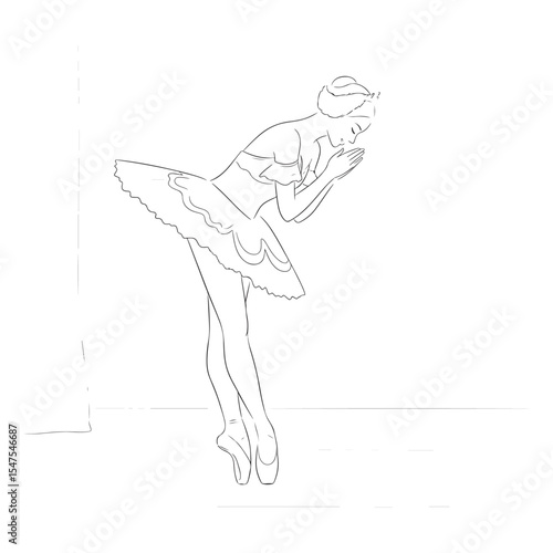 Ballerina in Tulle Tutu Performing a Bow ballet dancer