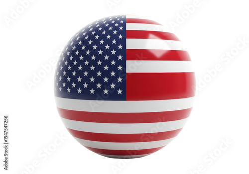 Isolated USA Flag Sphere Patriotic Symbol