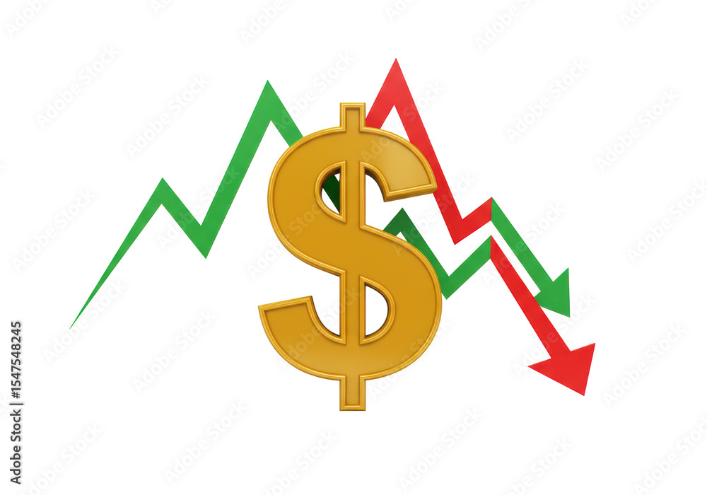 Isolated Dollar Sign with Up and Down Arrow Isolated Dollar Sign with Up and Down Arrow
