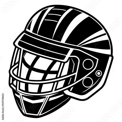 Protective gridiron helmet isolated on white background