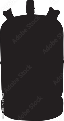 Vector; silhouette of a bottle of butane (orange)
