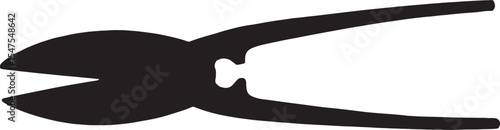 Vector; silhouette of vintage industrial scissors