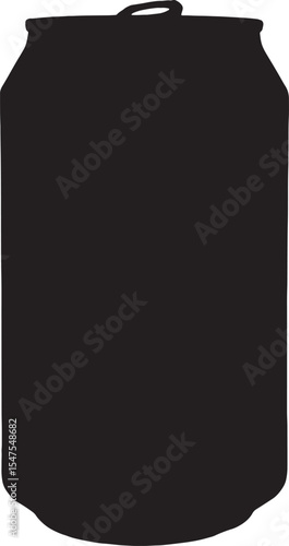 Vector; silhouette of a 33cl open can of drink