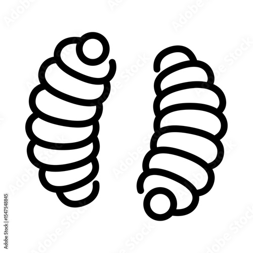 maggot outline icon. organic waste black line illustration.