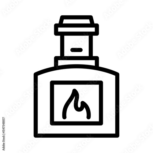 waste furnace outline icon. burning waste black line illustration.