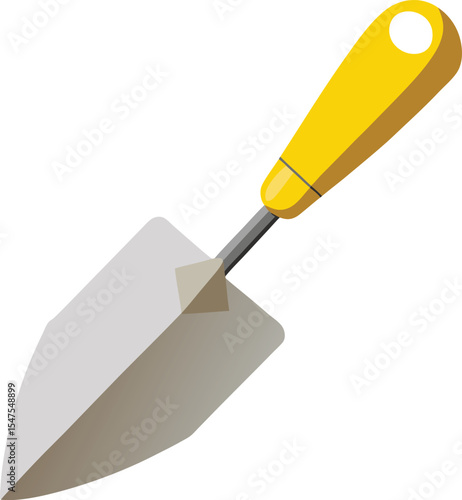 Illustration of a yellow handled pointing trowel