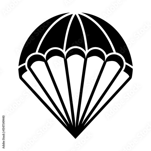 Parachute for skydiving isolated on white background