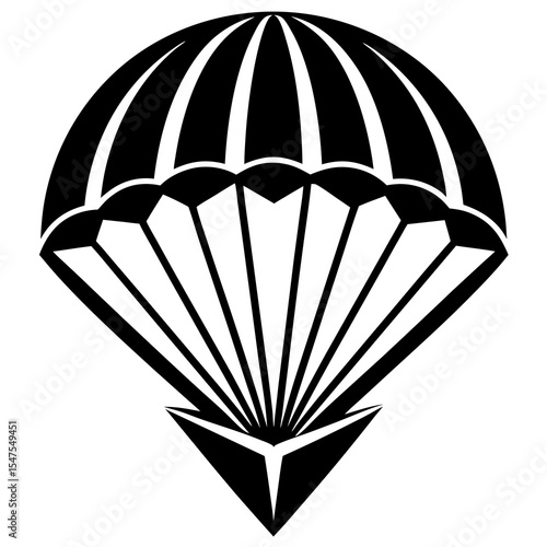 Parachute for skydiving isolated on white background