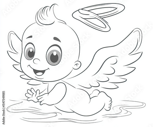 A child with angel wings , ...