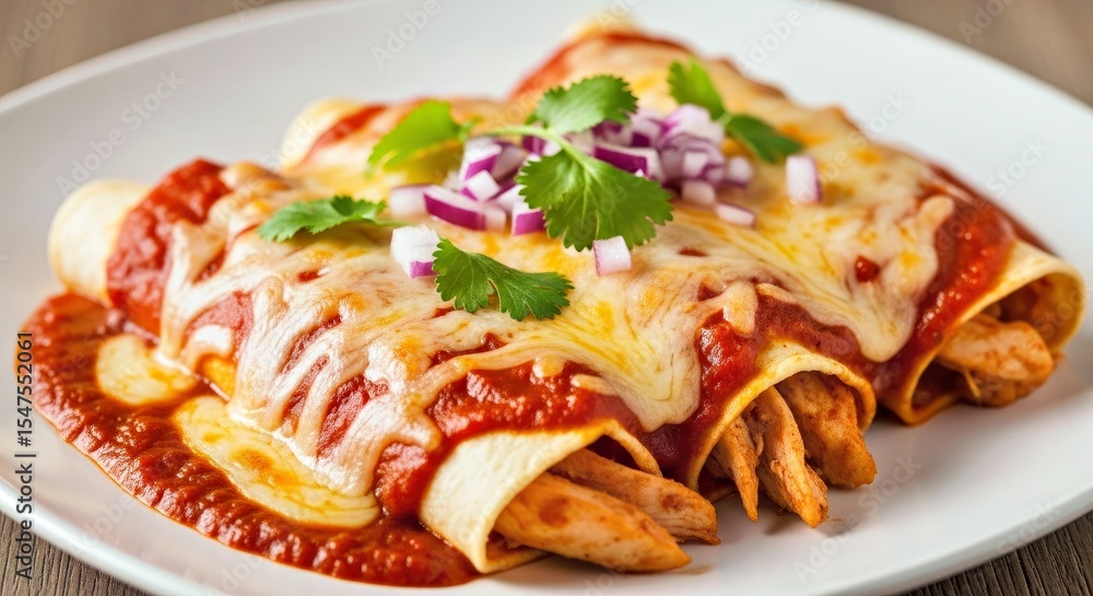 Chicken Enchiladas with Rice & Beans on Talavera Plate Chicken Enchiladas with Rice & Beans on Talavera Plate