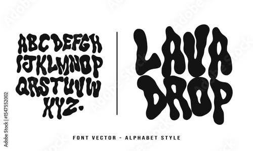 Melt style font type alphabet. fonts vector