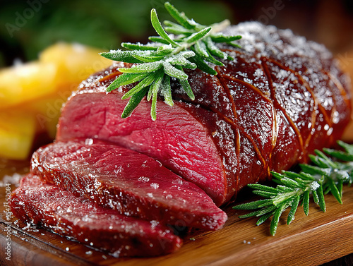 Beef silverside: A raw beef...