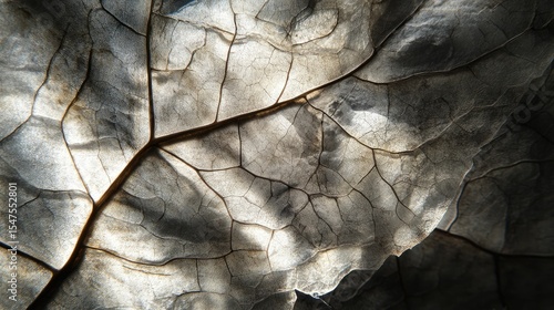 Dried leaf veins delicate light shadow