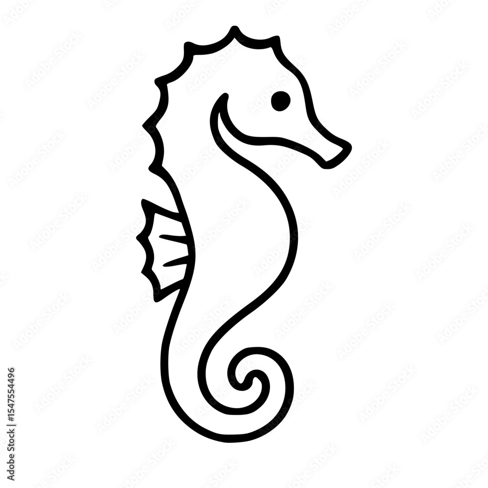 Fototapeta premium black and white sea horse