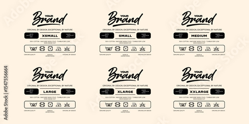 Clothing neck label printed tag concept vector design	