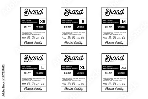 Clothing neck label printed tag concept vector design	