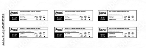 Clothing neck label printed tag concept vector design	