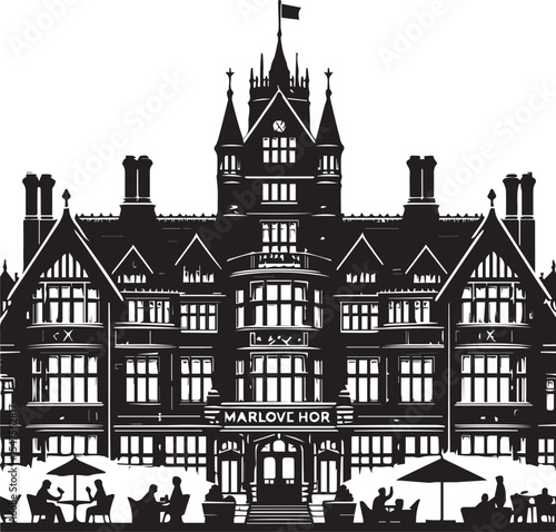 The Marlowe Manor Hotel Classic Luxury Vector Illustration