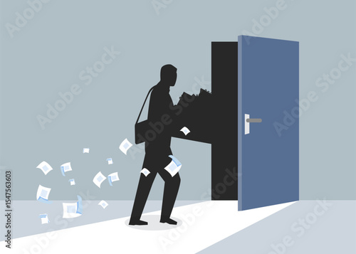 Corporate Driven Forced Layoff Vector Illustration