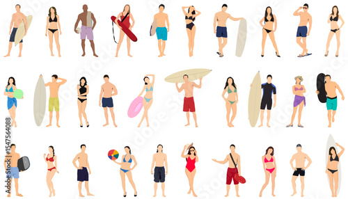 Beach people vector illustration
