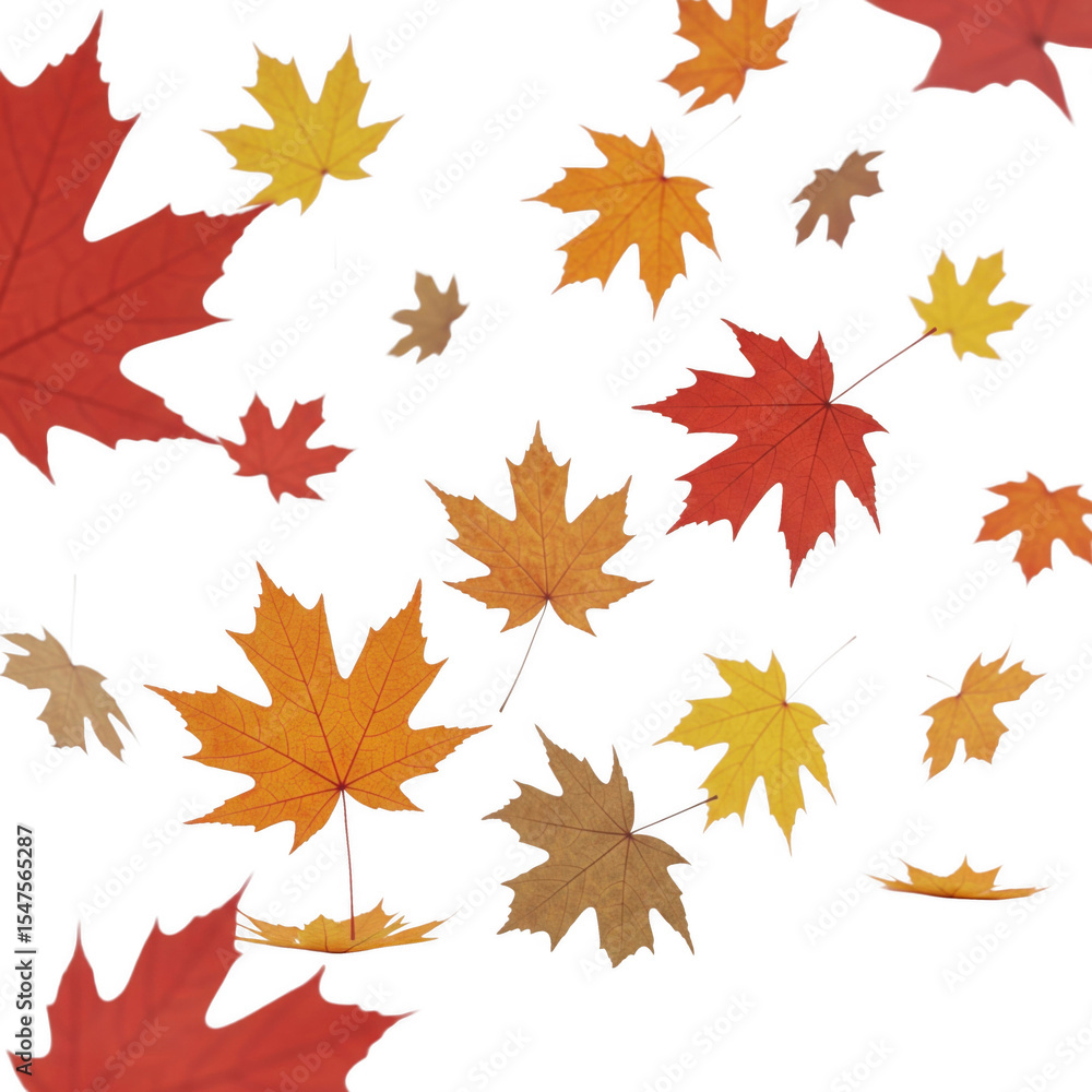 Colorful Autumnal Leaves Scatter Against a Deep Black Backdrop evoking natural beauty Colorful Autumnal Leaves Scatter Against a Deep Black Backdrop evoking natural beauty