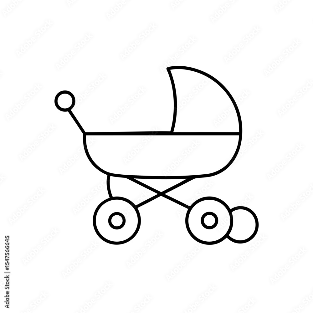 baby stroller icon on white background . baby stroller icon on white background .
