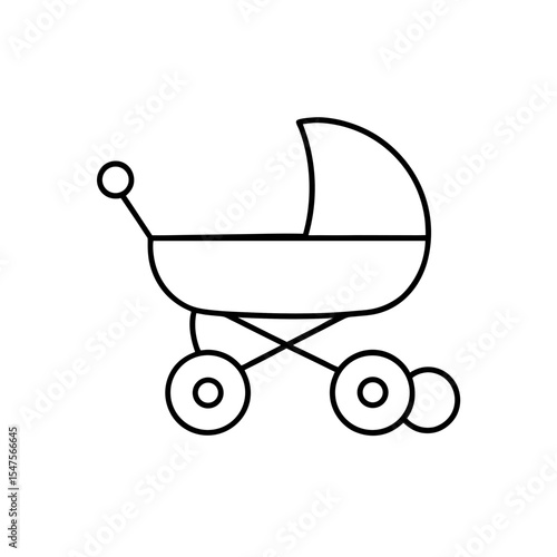 baby stroller icon on white background  .