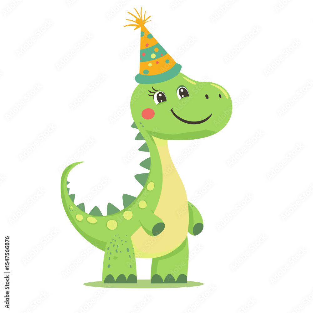 Fototapeta premium Hat illustration children's dinosaur vector
