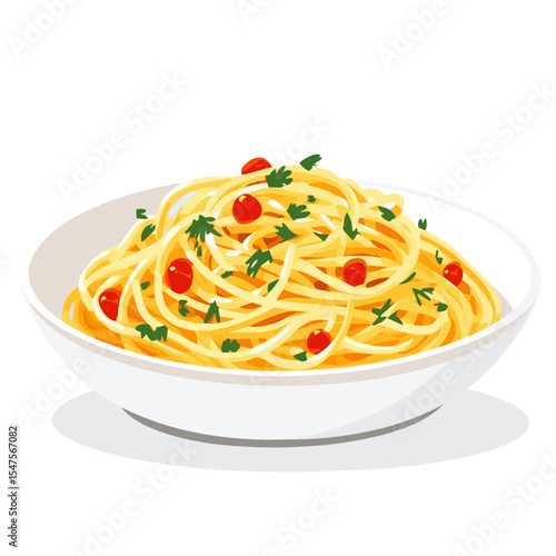 Spaghetti Aglio e Olio spaghetti pasta food vector