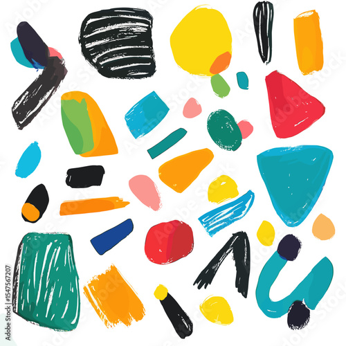 Cat illustration colorful shapes vector