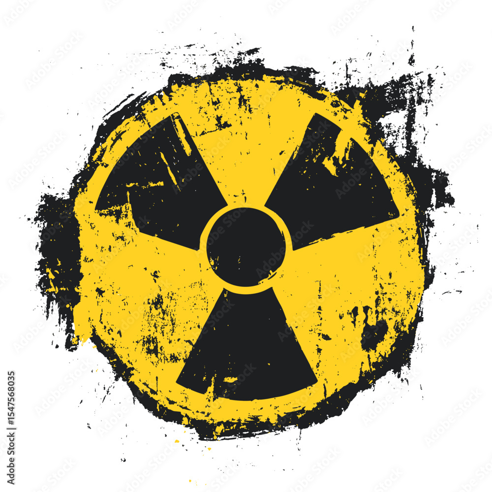 Obraz premium Radioactivity logo symbol yellow radioactive vector