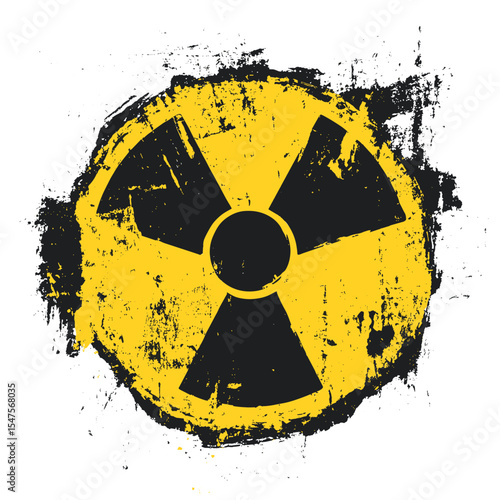 Radioactivity logo symbol yellow radioactive vector