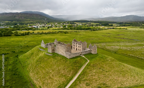 Drone aerial shots of Ruthven Barracks 