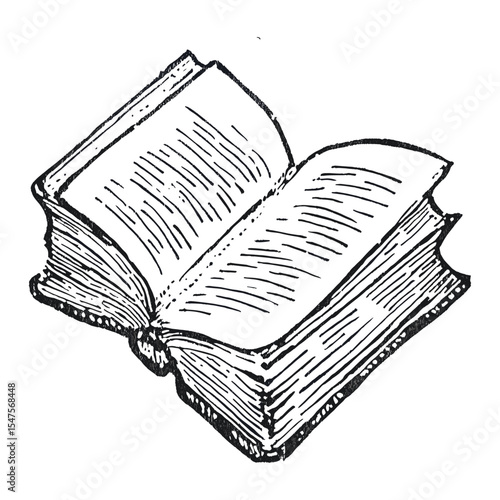Book open sketch drawing art vector