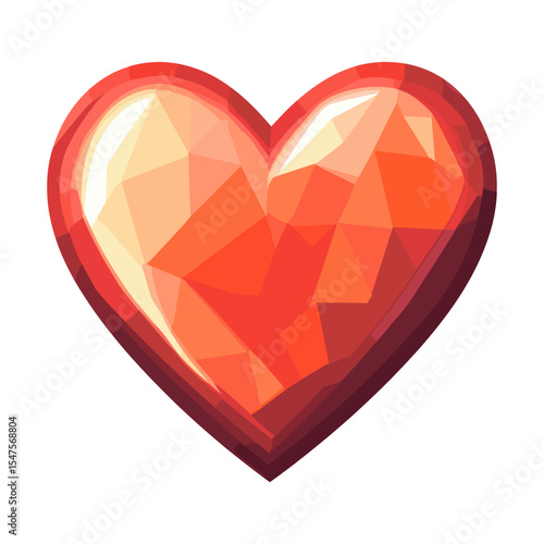 Carttoon heart icon astronomy geometric polygonal vector