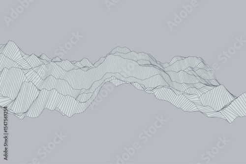 Clean and abstract background showing turbulence created by continuous fine lines bending in rhythmic patterns