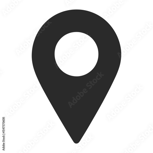 Location pin icon symbol simple black vector